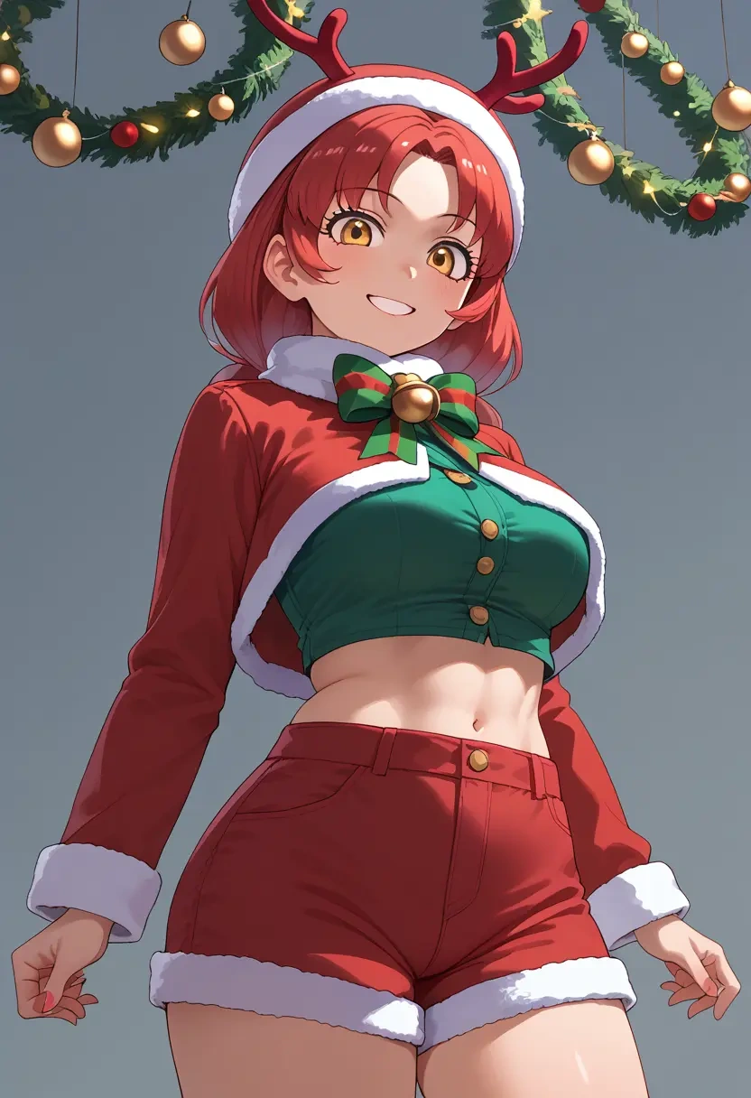 kemono_friends,japanese_crested_ibis_(kemono_friends),Christmas,red velvet shorts  - 