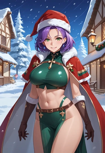 azur_lane,javelin_(azur_lane),Christmas,dress  - AI generated anime art