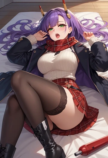 azur_lane,javelin_(azur_lane),winter,student uniform,fur-collared jacket  - AI generated anime art