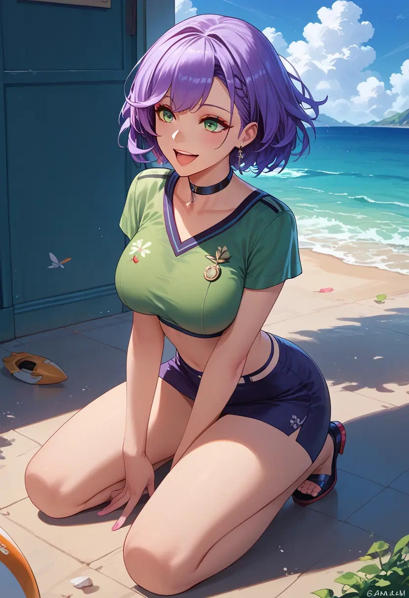 azur_lane,javelin_(azur_lane),crop top,athletic shorts  - 