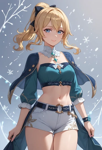 genshin impact,jean_(genshin_impact),Christmas,red velvet shorts  - AI generated anime art