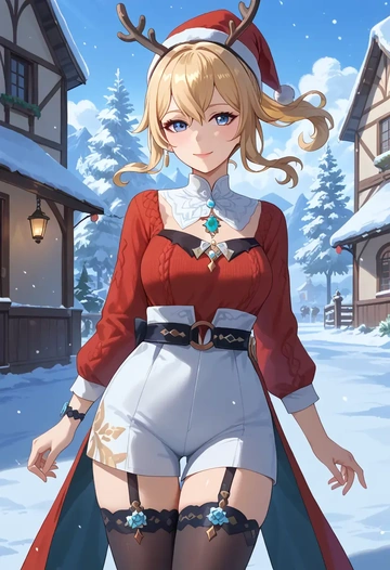 genshin impact,jean_(genshin_impact),sweater,stockings,Thigh garters  - AI generated anime art