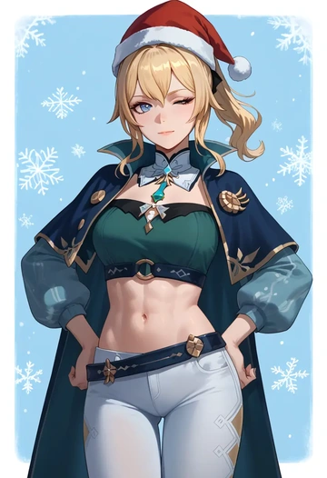 genshin impact,jean_(genshin_impact),Christmas  - AI generated anime art