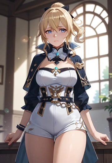 genshin impact,jean_(genshin_impact),leather,shorts  - AI generated anime art