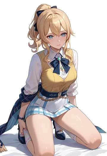 genshin impact,jean_(genshin_impact),spring,student uniform,vest  - AI generated anime art