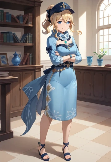 genshin impact,jean_(genshin_impact),spring,elegant woman,bodycon dress  - AI generated anime art