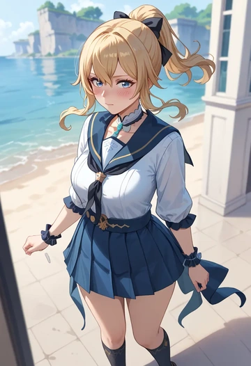 genshin impact,jean_(genshin_impact),sailor, uniform  - AI generated anime art