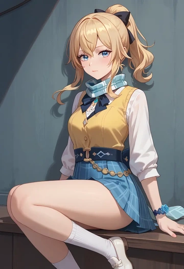 genshin impact,jean_(genshin_impact),spring,student uniform,vest  - AI generated anime art