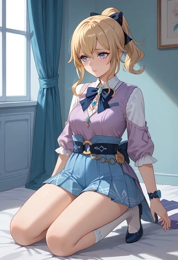 genshin impact,jean_(genshin_impact),spring,student uniform,vest  - AI generated anime art