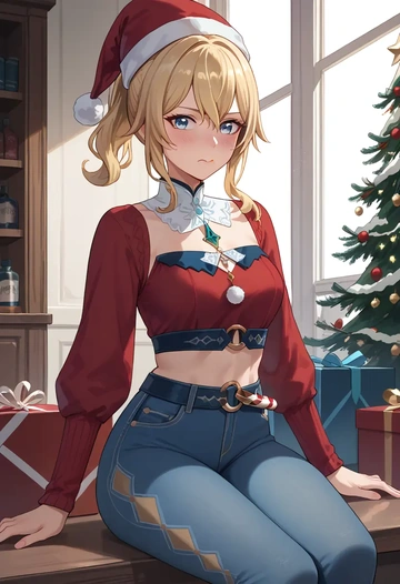 genshin impact,jean_(genshin_impact),Christmas  - AI generated anime art