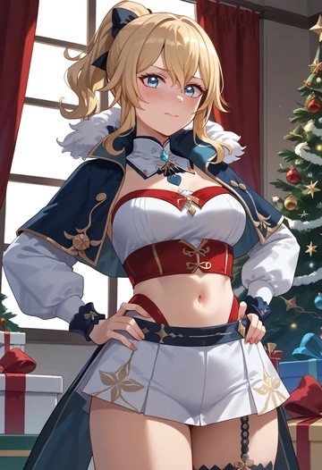 genshin impact,jean_(genshin_impact),Christmas,skirt  - AI generated anime art