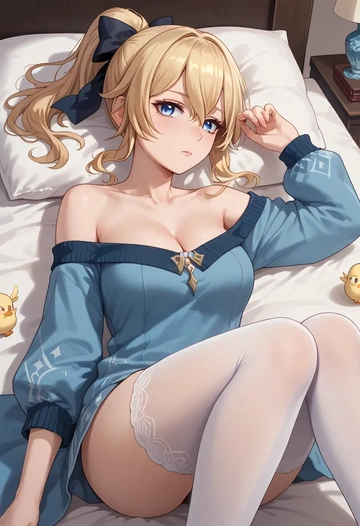 genshin impact,jean_(genshin_impact),off-shoulder,sweater  - AI generated anime art