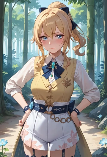 genshin impact,jean_(genshin_impact),spring,student uniform,vest  - AI generated anime art