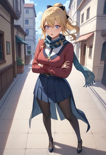 genshin impact,jean_(genshin_impact),winter,student uniform,cardigan  - AI generated anime art