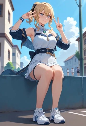 genshin impact,jean_(genshin_impact),tennis skirt  - AI generated anime art