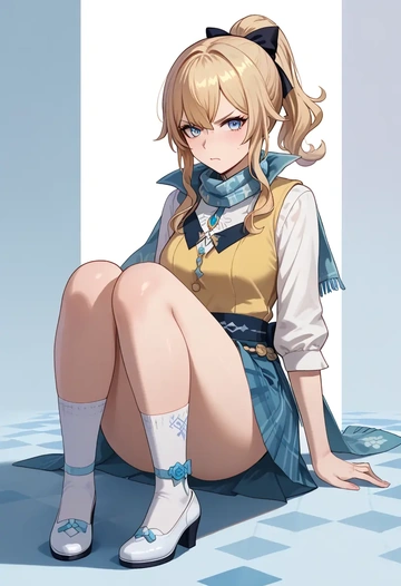 genshin impact,jean_(genshin_impact),spring,student uniform,vest  - AI generated anime art