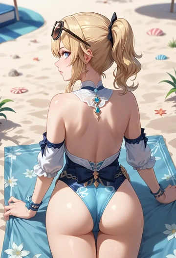 genshin impact,jean,swimsuit,sexy  - AI generated anime art