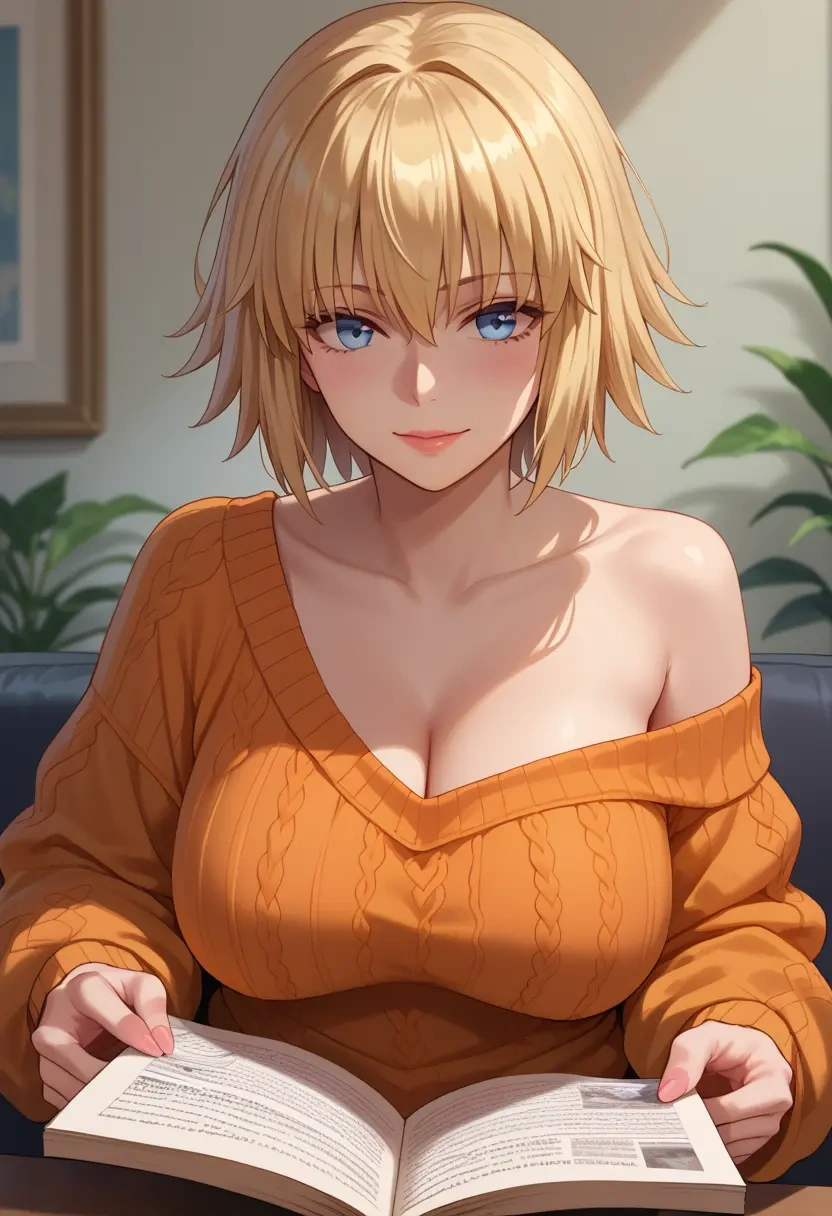 fate_(series),jeanne_d'arc_(fate),orange,sweater  - 