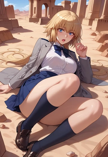 fate_(series),jeanne_d'arc_(fate),winter,student uniform,blazer  - AI generated anime art