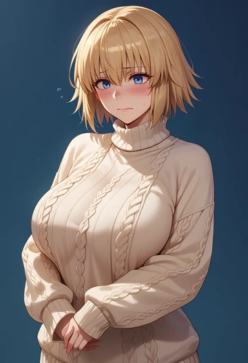 fate_(series),jeanne_d'arc_(fate),sweater  - AI generated anime art