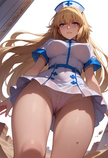 fate_(series),jeanne_d'arc_(ruler)_(fate),nurse pantyhose,mini skirt, sexy  - AI generated anime art