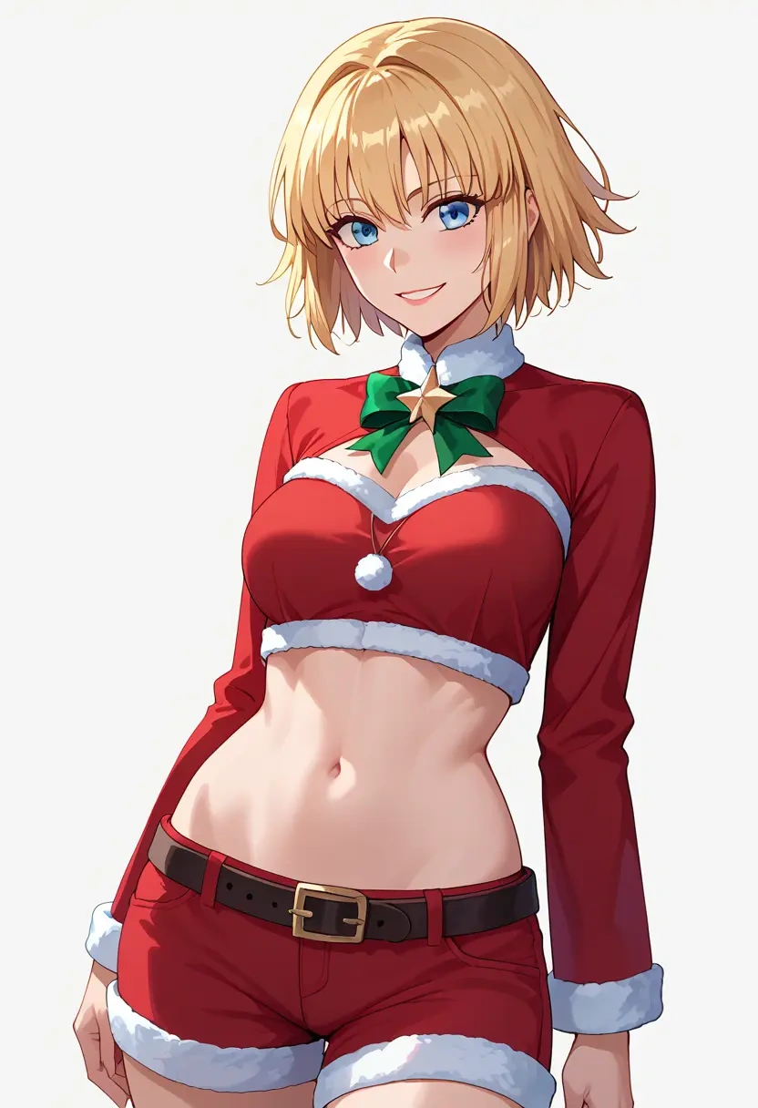 fate_(series),jeanne_d'arc_(ruler)_(fate),Christmas,red velvet shorts  - 