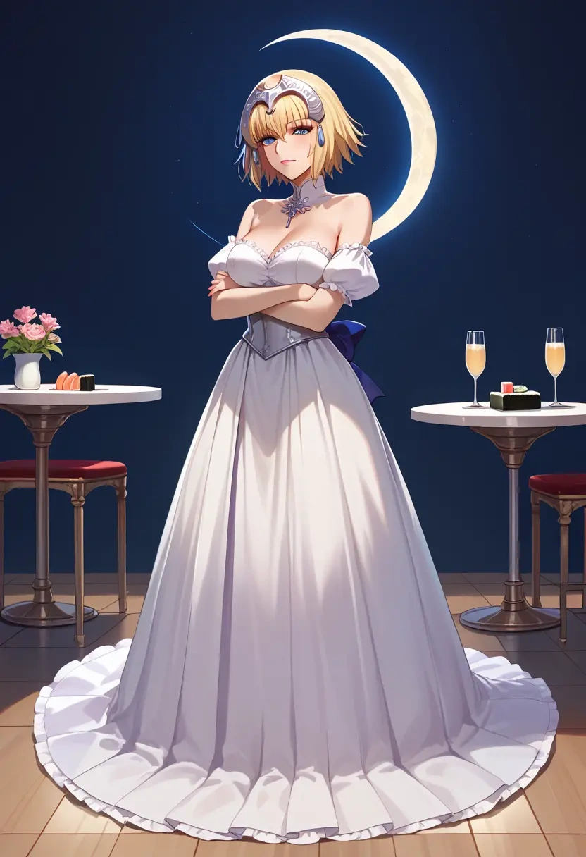 fate_(series),jeanne_d'arc_(ruler)_(fate),gothic priestess gown,high slit,embroidered veil  - 