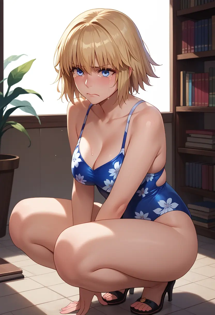 fate_(series),jeanne_d'arc_(swimsuit_archer)_(fate),swimsuit,floral print  - 