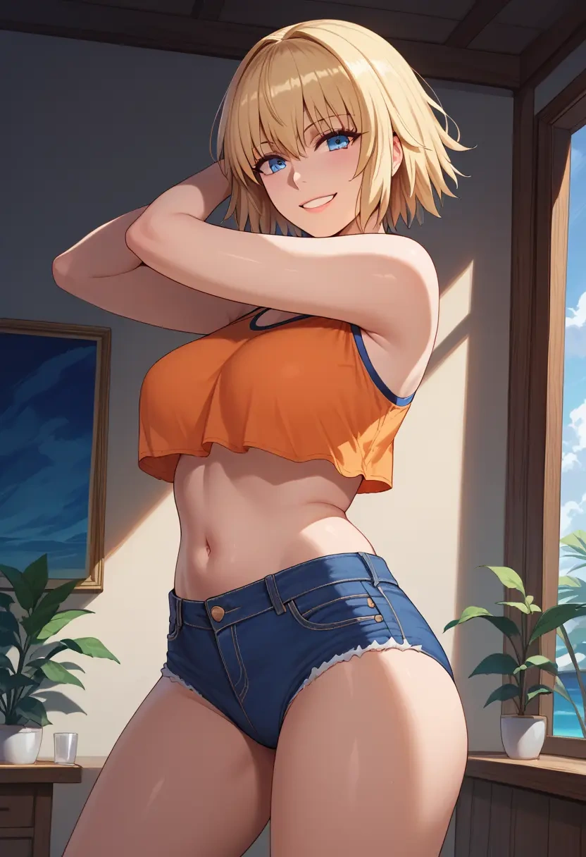 fate_(series),jeanne_d'arc_(swimsuit_archer)_(fate),crop top  - 