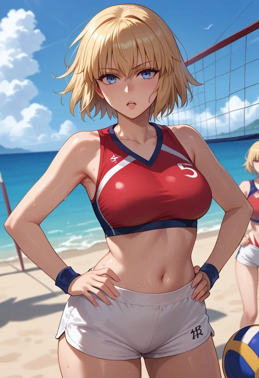 fate_(series),jeanne_d'arc_(swimsuit_archer)_(fate),volleyball uniform  - 