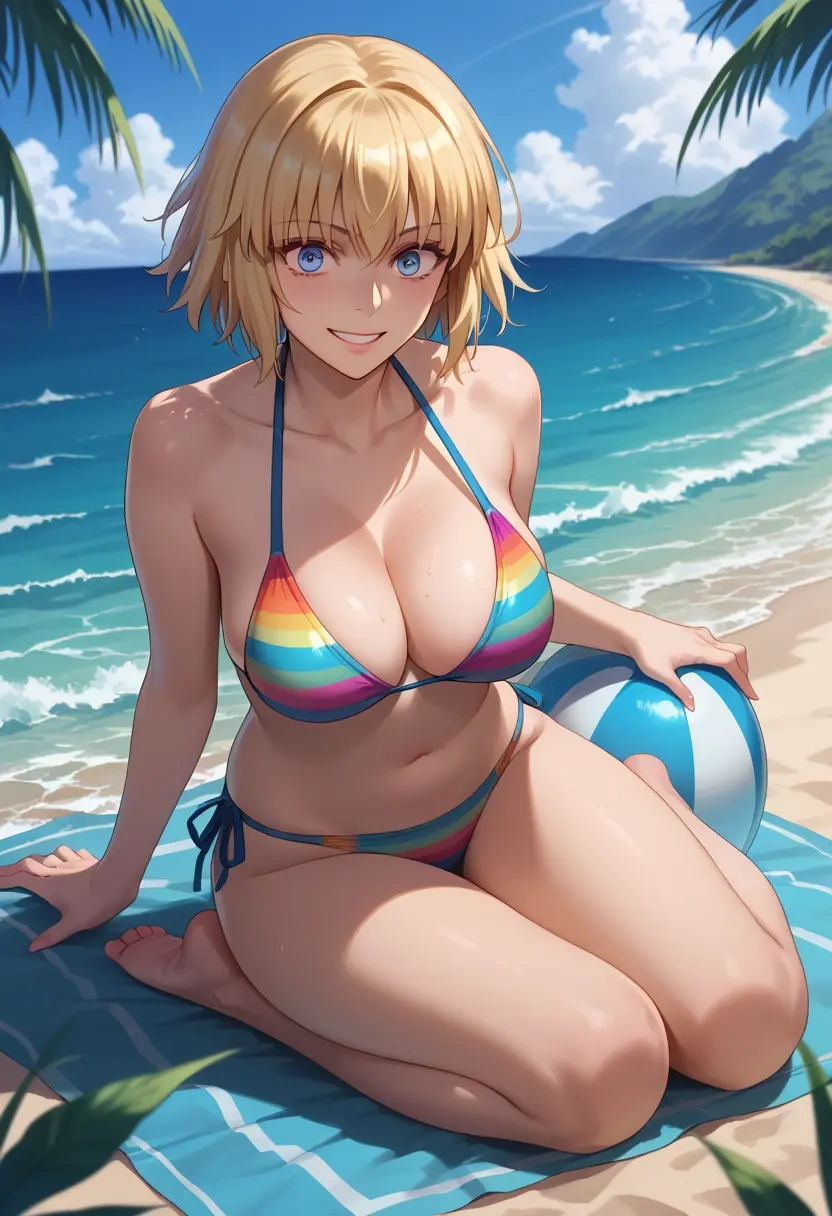 fate_(series),jeanne_d'arc_(swimsuit_archer)_(fate),bikini,rainbow-colored,sexy  - 