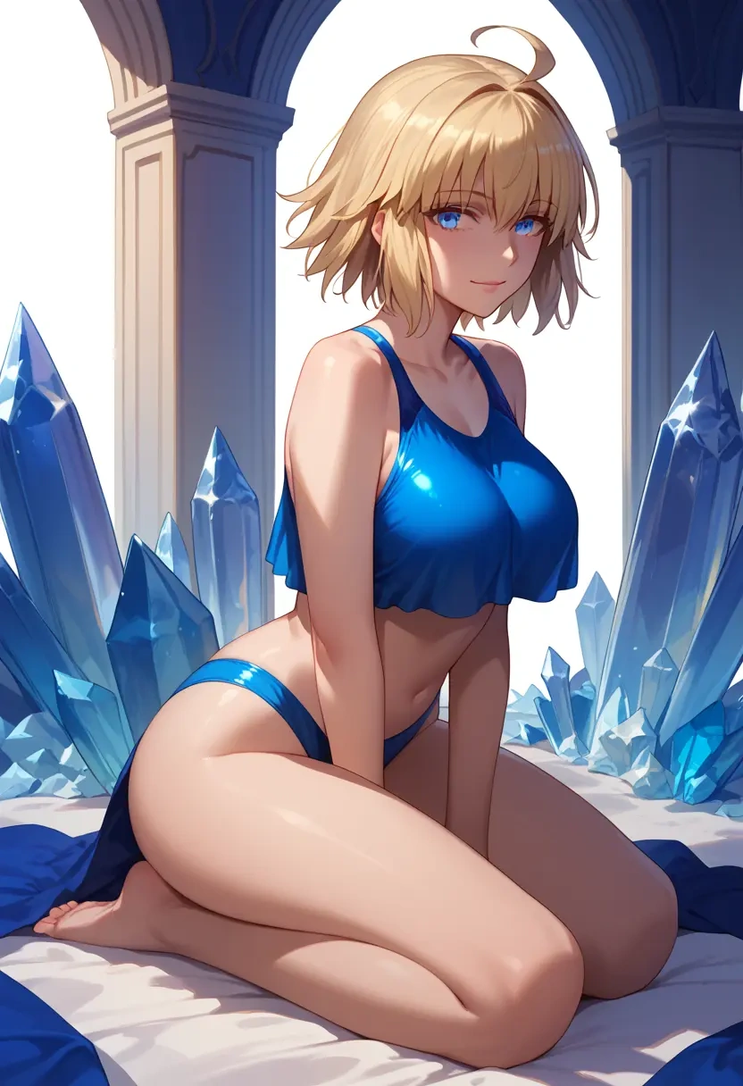 fate_(series),jeanne_d'arc_(swimsuit_archer)_(fate),crop top,loose joggers,headset  - 