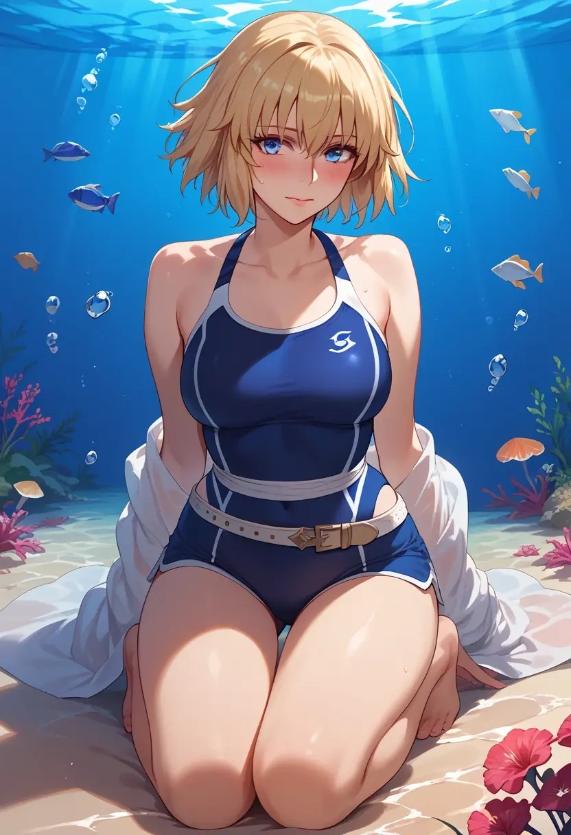 fate_(series),jeanne_d'arc_(swimsuit_archer)_(fate),jogger shorts,oversized tank  - 