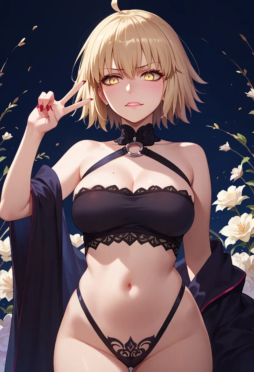 fate_(series),jeanne_d'arc_alter_(avenger)_(fate),tube top,jogger shorts  - 