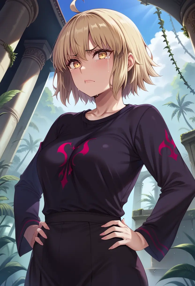 fate_(series),jeanne_d'arc_alter_(avenger)_(fate),running shirt,shorts,sneakers  - 