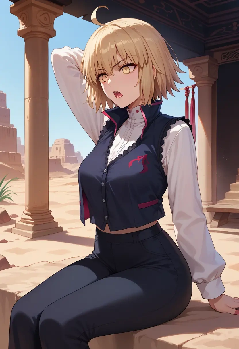 fate_(series),jeanne_d'arc_alter_(avenger)_(fate),vest,quilted,jogger pants  - 