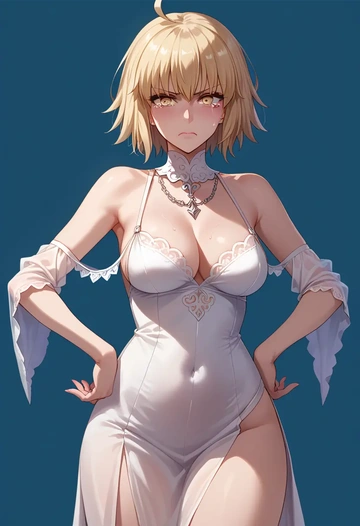 fate_(series),jeanne_d'arc_alter_(avenger)_(fate),silk slip dress  - AI generated anime art