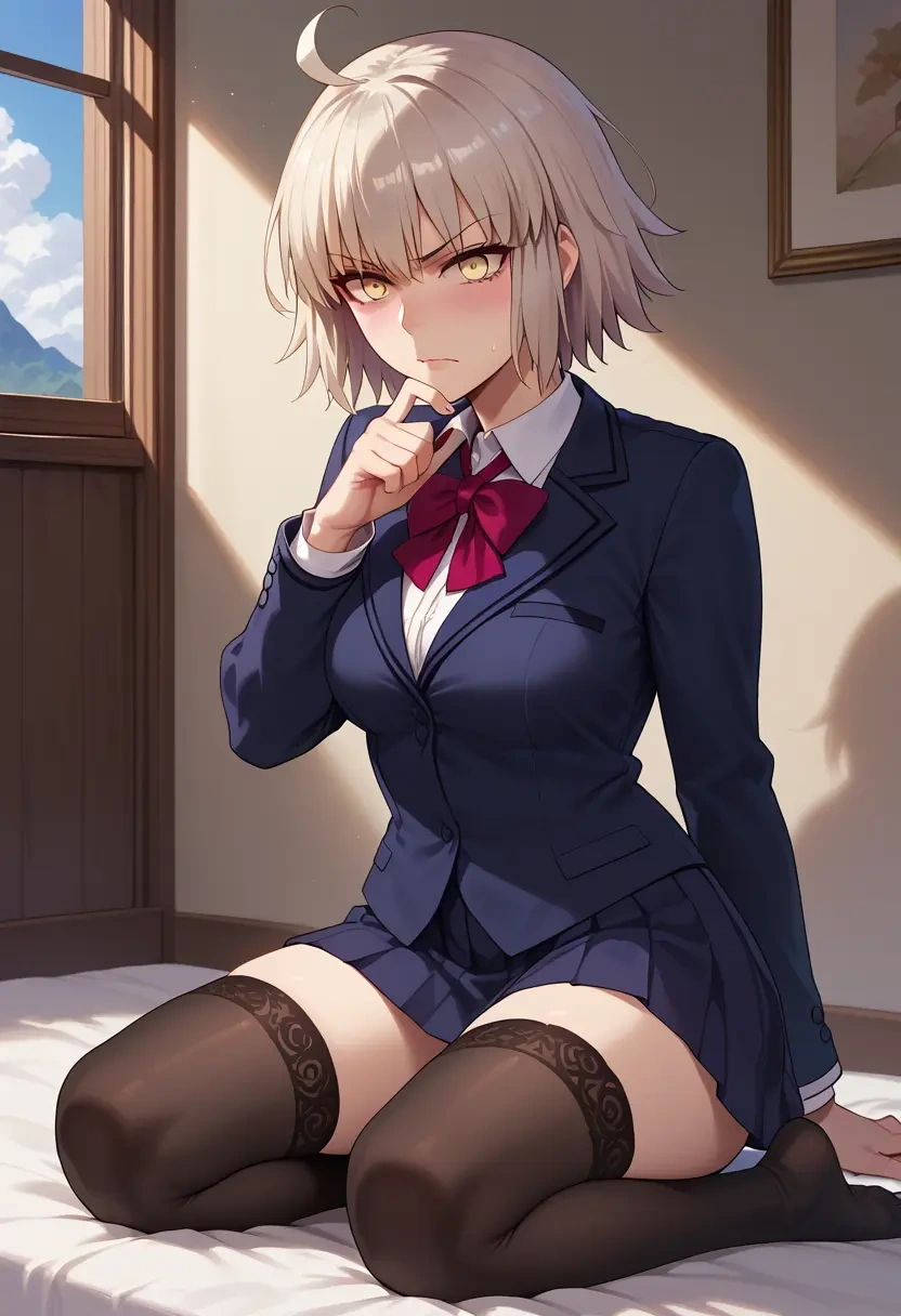 fate_(series),jeanne_d'arc_alter_(fate),jk uniform, stockings  - 