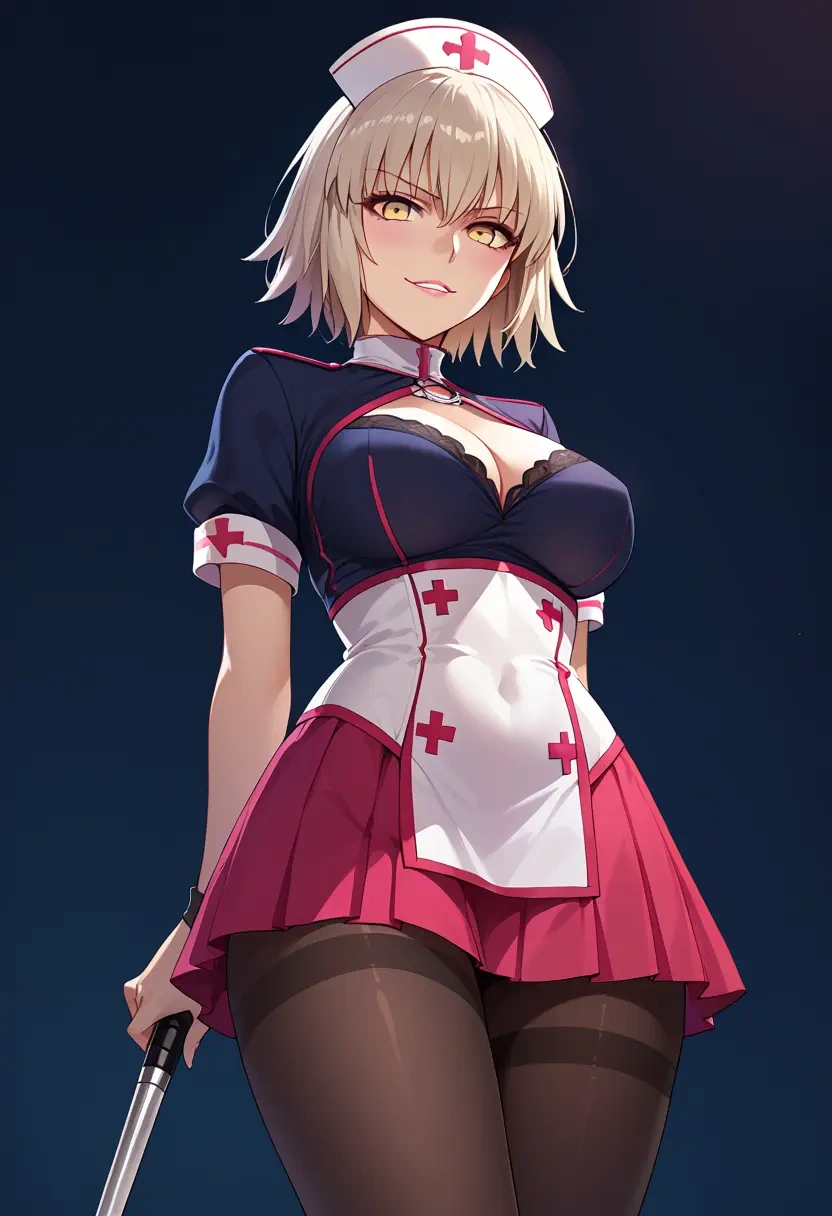 fate_(series),jeanne_d'arc_alter_(fate),nurse, pantyhose,mini skirt  - 