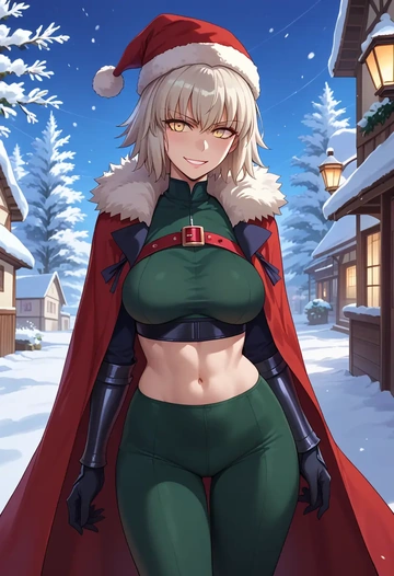 fate_(series),jeanne_d'arc_alter_(fate),Christmas,dress  - AI generated anime art