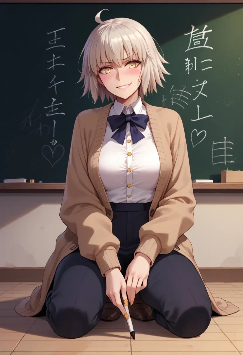 fate_(series),jeanne_d'arc_alter_(fate),teacher, sweater  - 