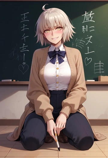 fate_(series),jeanne_d'arc_alter_(fate),teacher, sweater  - AI generated anime art