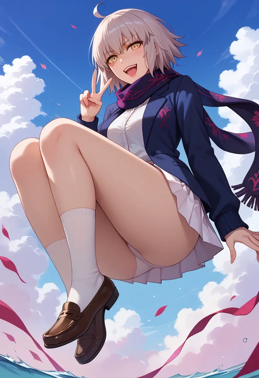 fate_(series),jeanne_d'arc_alter_(fate),spring,student uniform,cardigan  - 