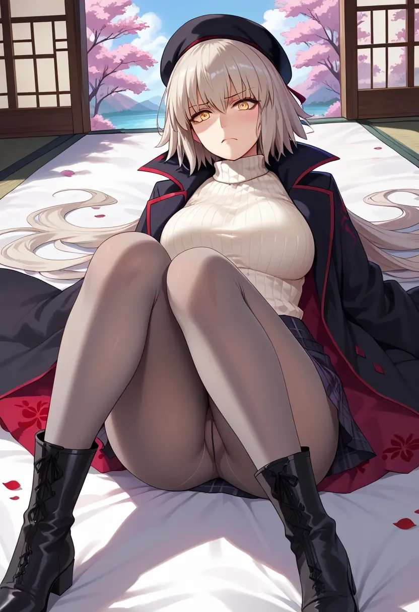 fate_(series),jeanne_d'arc_alter_(fate),winter,student uniform,pea coat  - 