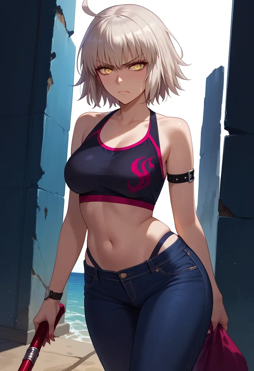 fate_(series),jeanne_d'arc_alter_(swimsuit_berserker)_(fate),crop top  - 