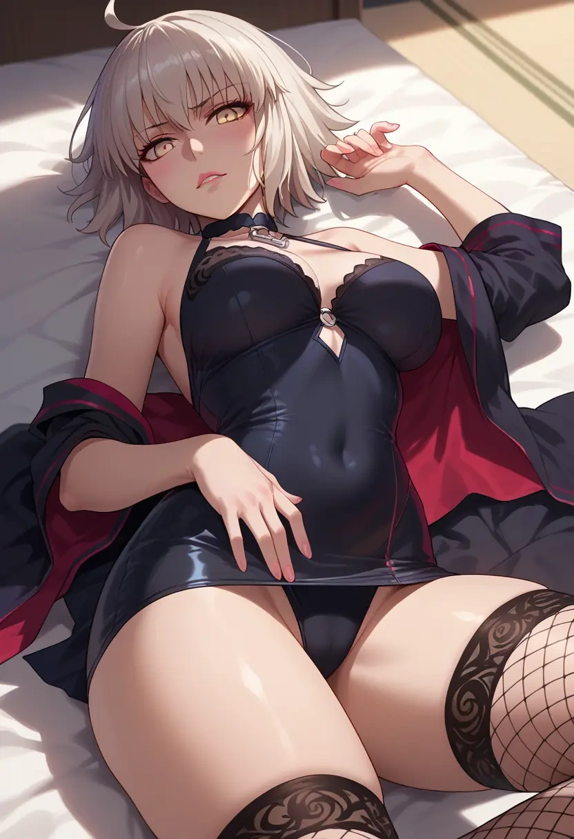 fate_(series),jeanne_d'arc_alter_(swimsuit_berserker)_(fate),secretary,stockings,sexy, panties  - 