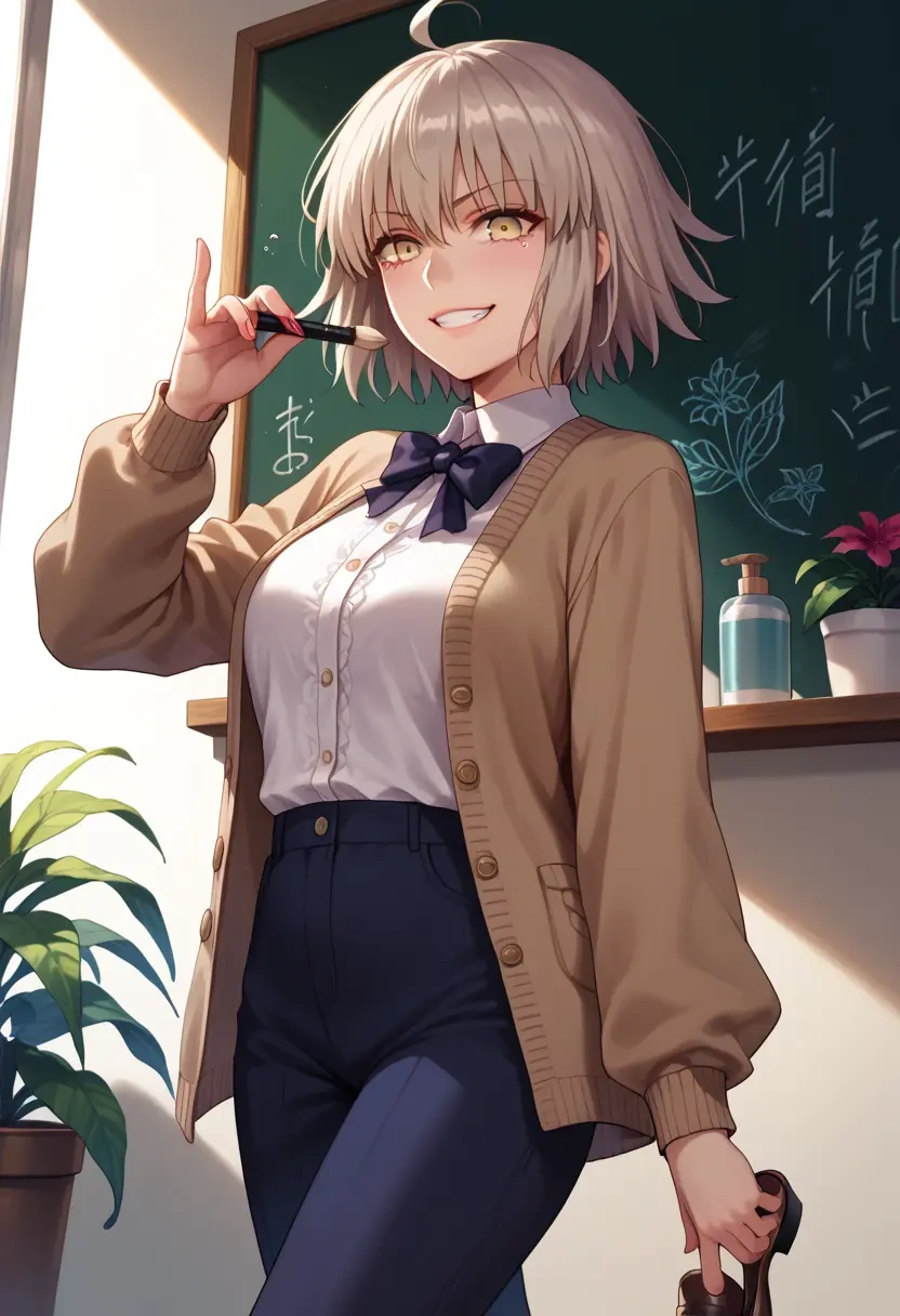 fate_(series),jeanne_d'arc_alter_(ver._shinjuku_1999)_(fate),teacher, sweater  - 