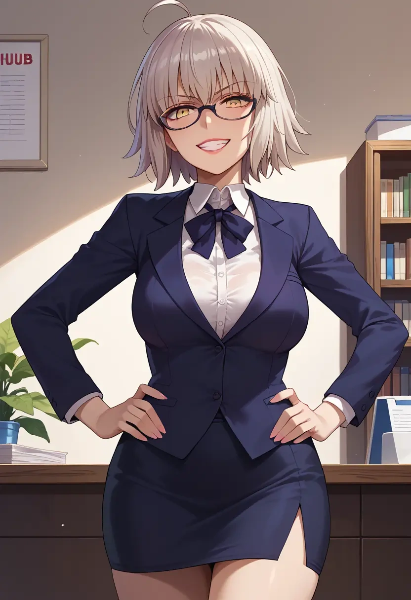 fate_(series),jeanne_d'arc_alter_(ver._shinjuku_1999)_(fate),OL, glasses,  - 