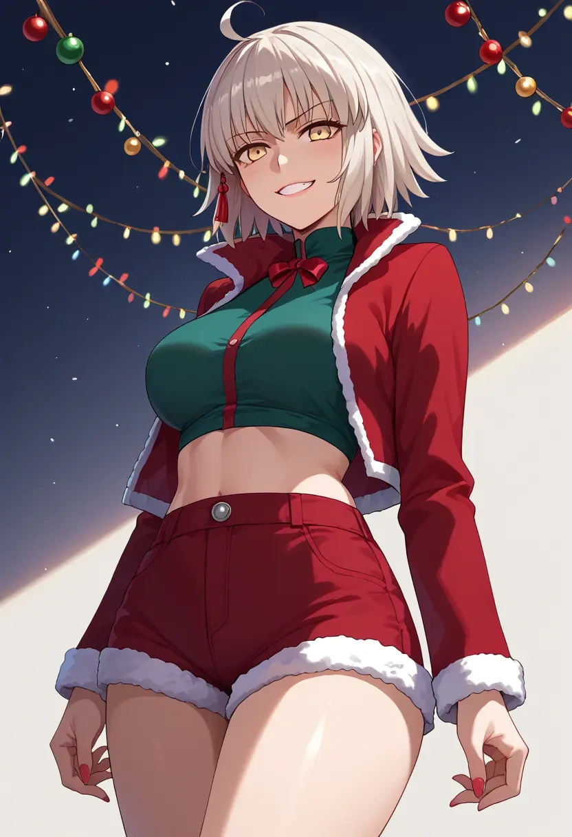 fate_(series),jeanne_d'arc_alter_(ver._shinjuku_1999)_(fate),Christmas,red velvet shorts  - 