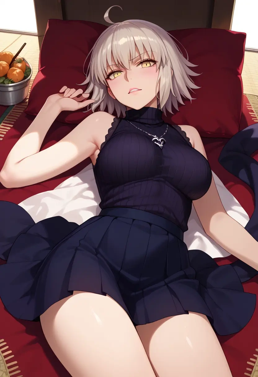 fate_(series),jeanne_d'arc_alter_(ver._shinjuku_1999)_(fate),turtleneck,knit,maxi skirt  - 